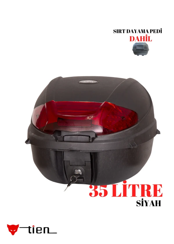 Tien 35 Litre Motosiklet Çantası-Siyah (Sırt Dayama Pedi Dahil)