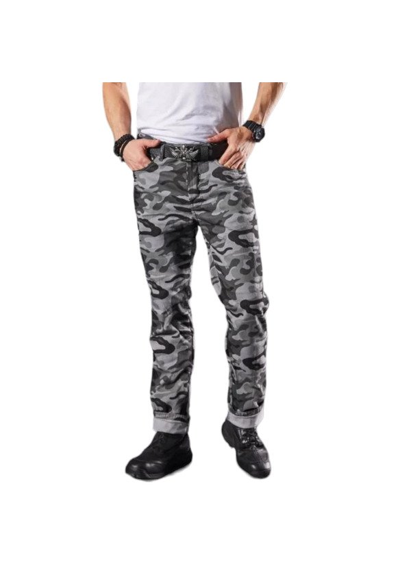 MOTOBIKE JEANS 6008 ERKEK GRİ KAMUFLAJ KORUMALI KOT PANTOLON
