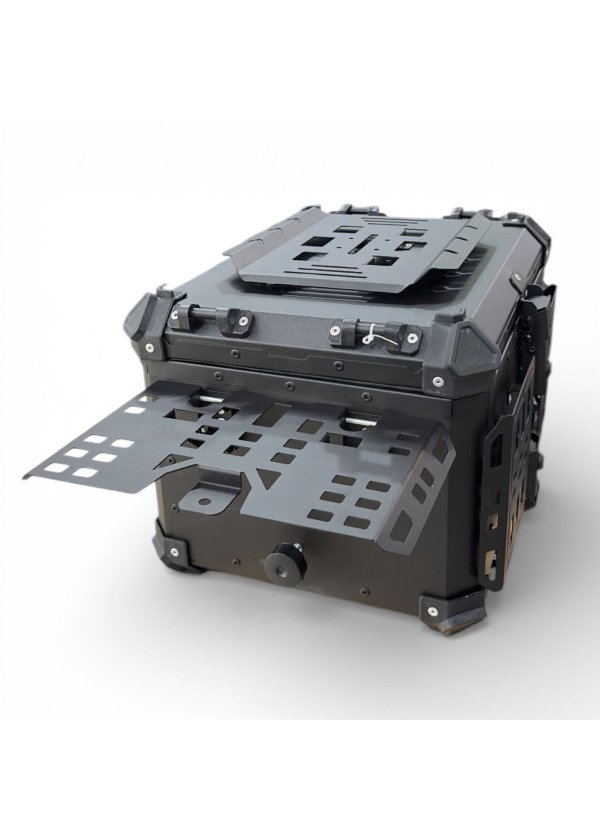 Moto Üçel Universal 38 lt Alüminyum Motosiklet Çantası Siyah - Premium - A+++ Kalite