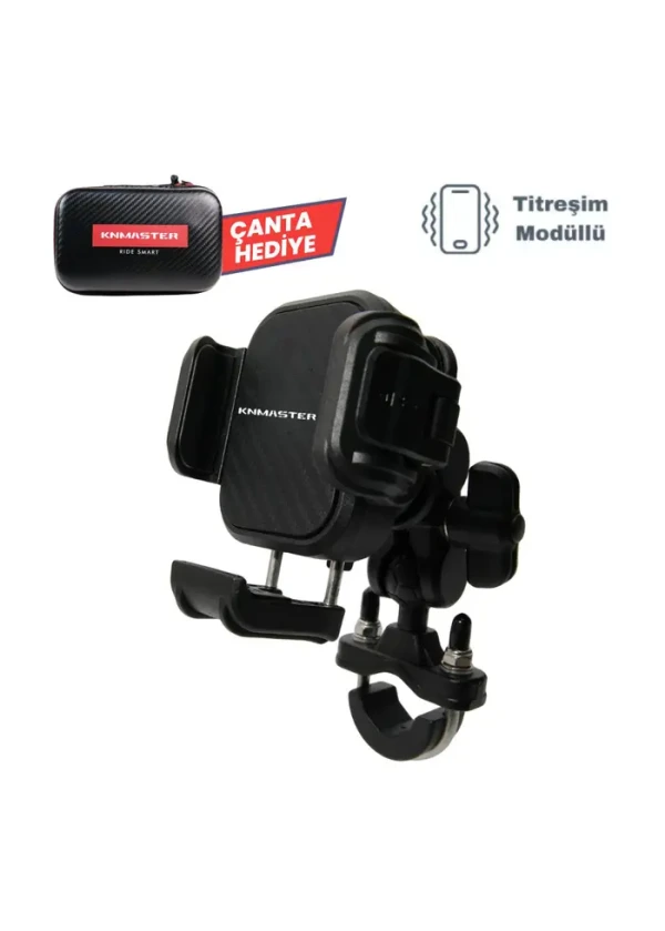 KNMASTER TT-870 Titreşim ve Hırsızlık Önleyici Motosiklet Telefon Tutucu